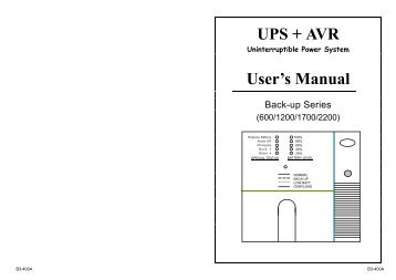 UPS + AVR Uninterruptible Power System User's ... - AdPoS USV