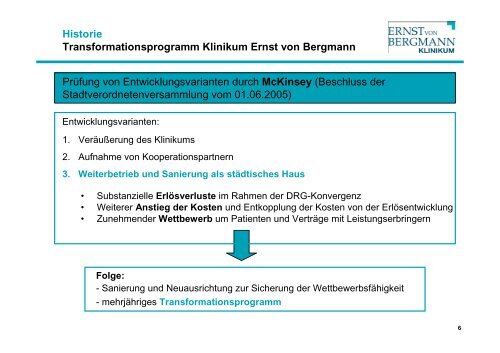 Versorgungsauftrag Klinikum Ernst von Bergmann - Potsdam