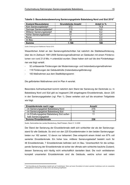 Rahmenplan Sanierungsgebiete Babelsberg Nord und ... - Potsdam