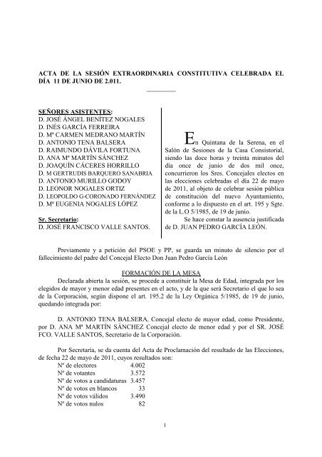 PL11-06-11 EXTRAORDINARIA CONSTITUTIVA - Quintana de la ...