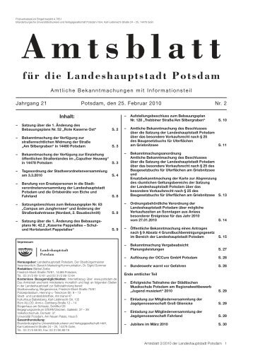 Amtsblatt 2/2010 ( PDF, 720 kB ) - Potsdam