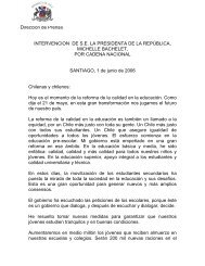 Discurso Bachelet - Observatorio Chileno de Políticas Educativas
