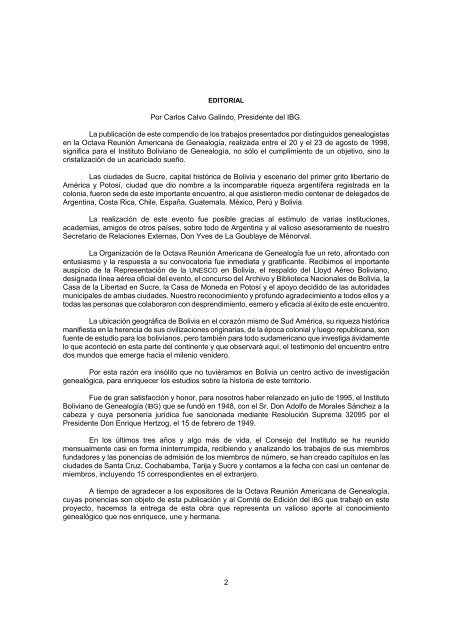 Raices 1 Instituto Boliviano de Genealogía - andes
