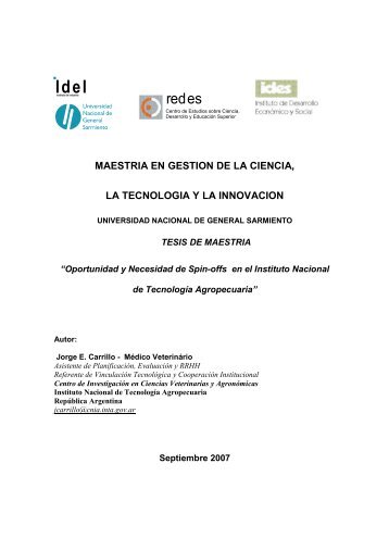 MAESTRIA EN GESTION DE LA CIENCIA, LA ... - Revista CTS