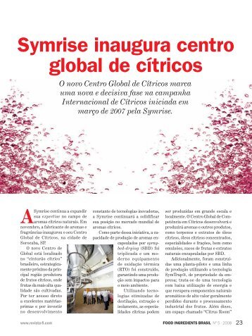 Symrise inaugura centro global de cítricos