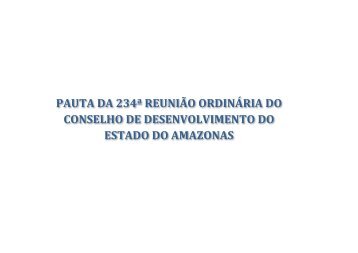 pauta da 234ª reunião ordinária do conselho de - Seplan