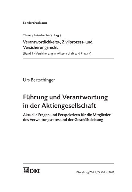 Führung und Verantwortung in der ... - Prager Dreifuss