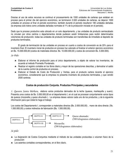 problemario-costos2 - Saber ULA - Universidad de Los Andes