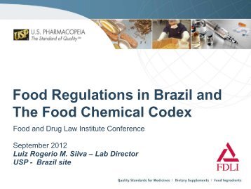 Food Regulations in Brazil and The Food Chemical Codex