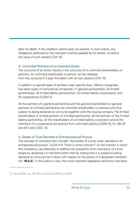 Mexican Legal Framework of Business Insolvency - White & Case