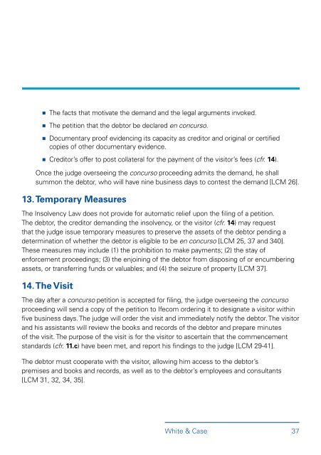 Mexican Legal Framework of Business Insolvency - White & Case