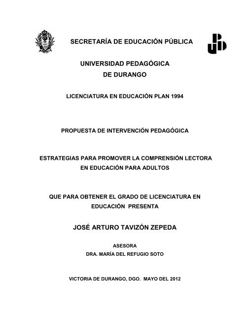 tesis de licenciatura - Universidad Pedagógica de Durango