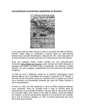 Las primeras incursiones españolas en Sonora