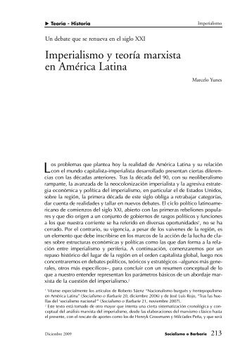 Imperialismo y teoría marxista en América Latina - Socialismo o ...