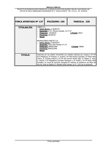 IV.FINCAS APORTADAS