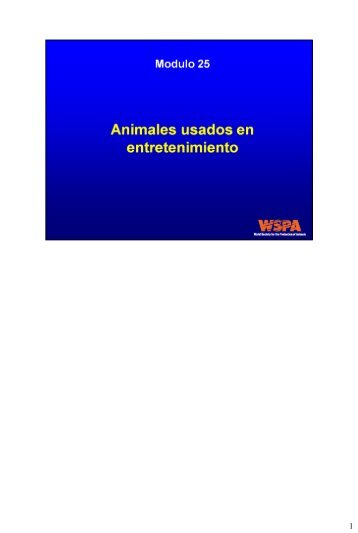 Concepts in Animal Welfare - WSPA