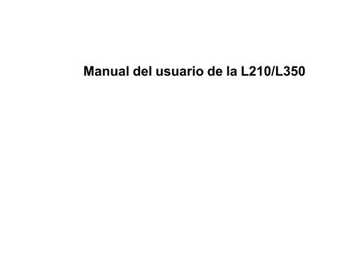 Manual del usuario de la L210/L350 - Epson