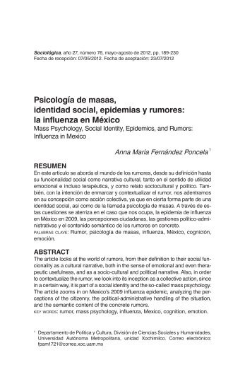 Psicología de masas, identidad social, epidemias y rumores: la ...