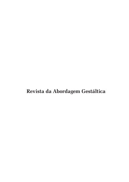 Revista da Abordagem Gestáltica - ITGT