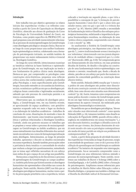 Revista da Abordagem Gestáltica - ITGT