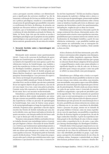 Revista da Abordagem Gestáltica - ITGT