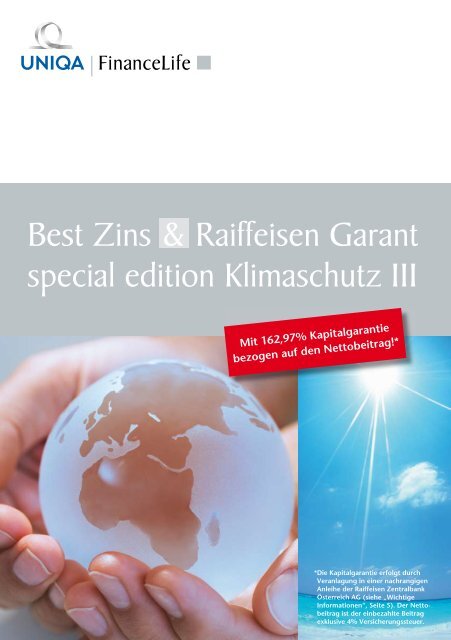 Best Zins Raiffeisen Garant special edition Klimaschutz III &
