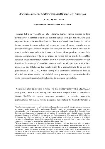 Aguirre, la Cólera de Dios: Werner Herzog y el ... - CES Felipe II