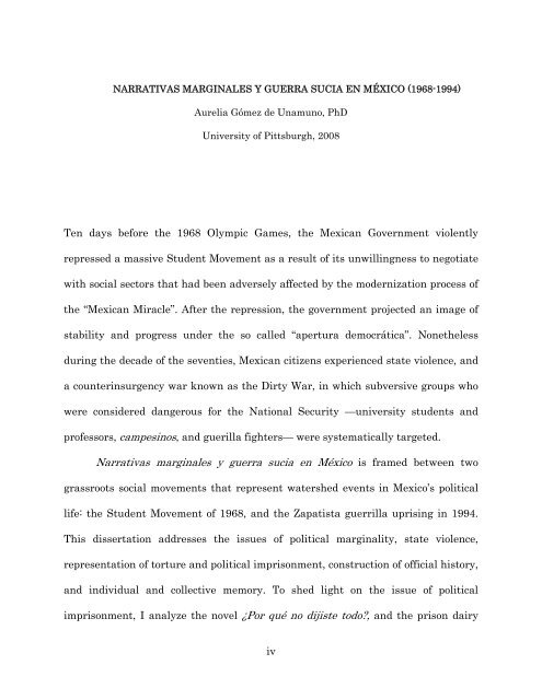 NARRATIVAS MARGINALES Y GUERRA SUCIA EN MÉXICO (1968 ...