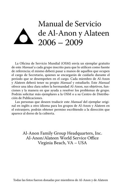 Manual de Servicio de Al‑Anon y Alateen