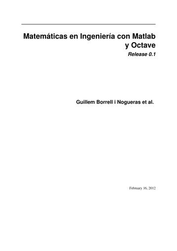 Matemáticas en Ingeniería con Matlab y Octave - RedIRIS