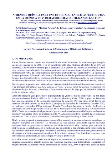 APRENDER QUÍMICA PARA UN FUTURO SOSTENIBLE ... - OEI