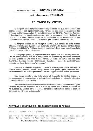 Actividades con el TANGRAM - El Rincón del Maestro