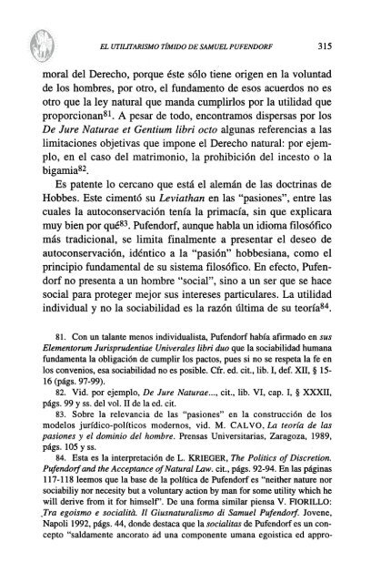 EL UTILITARISMO TÍMIDO DE SAMUEL PUFENDORF