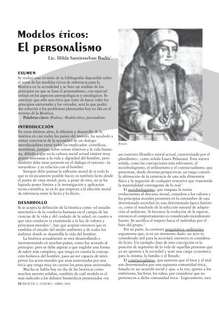 Modelos éticos: El personalismo. - Centro de Bioética "Juan Pablo  II".