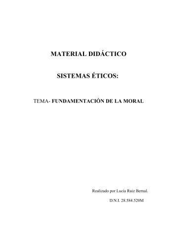 material didáctico. sistemas éticos: tema - Eduinnova