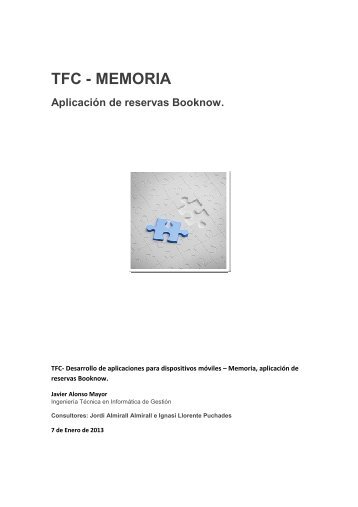 TFC - MEMORIA Aplicación de reservas Booknow.