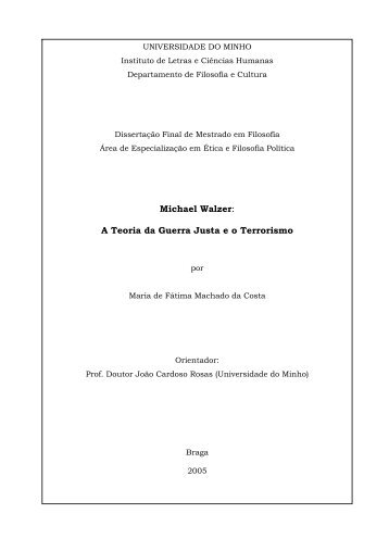 A Teoria da Guerra Justa eo Terrorismo - Universidade do Minho