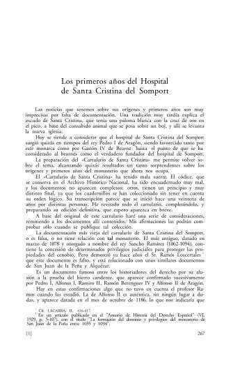 Los primeros años del Hospital de Santa Cristina del ... - Dialnet