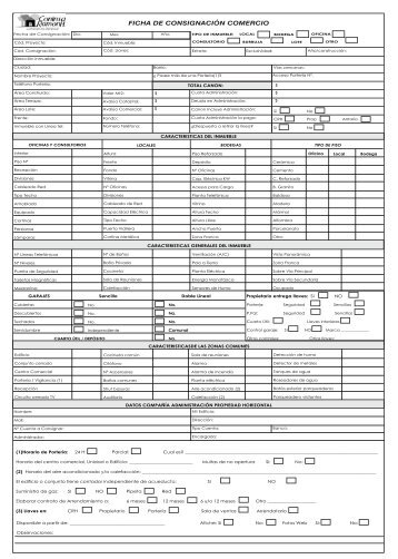 Formulario consignación inmueble de comercio
