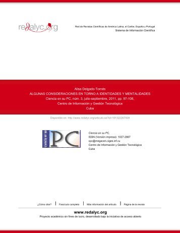 Redalyc.ALGUNAS CONSIDERACIONES EN TORNO A ...