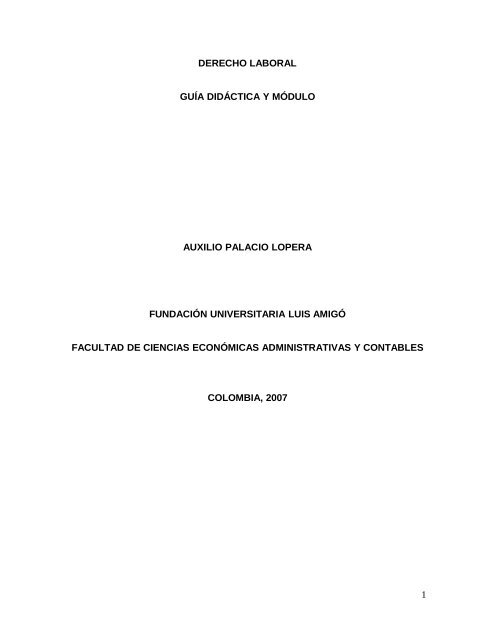 derecho laboral-módulo - Fundación Universitaria Luis Amigó