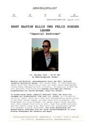 BRET EASTON ELLIS UND FELIX GOESER LESEN - Admiralspalast