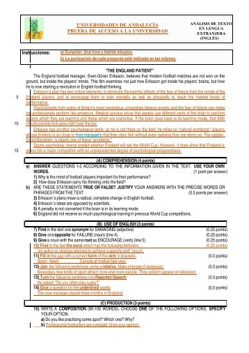 The England patient - Universidad de Huelva