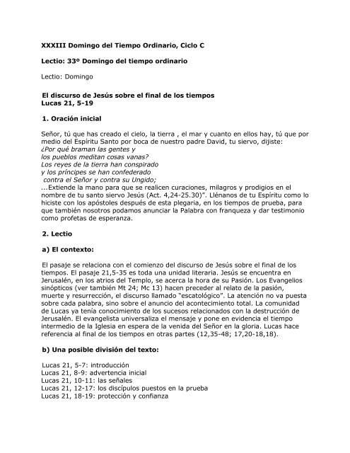 Xxxiii Domingo Del Tiempo Ordinario Ciclo C San