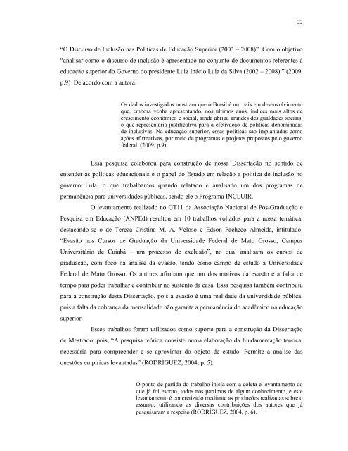 POLÍTICA DE EDUCAÇÃO SUPERIOR E OS PROGRAMAS ... - UCDB