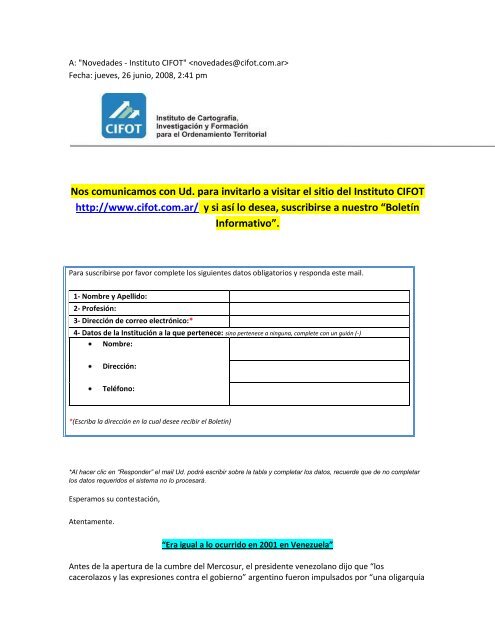 Lectura segunda semana de julio 2008 - Insumisos