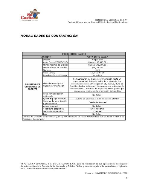 folleto informativo Esta es tu casa udis - Su Casita