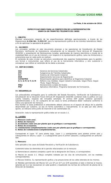 Circular 5/2010 ARBA - normativas.org.ar