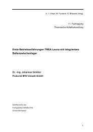 Erste Betriebserfahrungen TREA Leuna mit integriertem ...