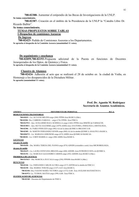 Resoluciones año 2004 - Facultad de Ciencias Exactas